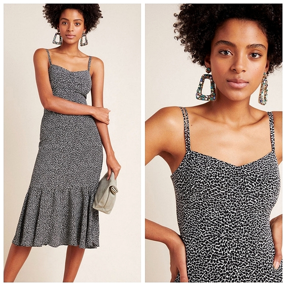 NWT Anthropologie Tina Flounced Midi Dress - Picture 2 of 14